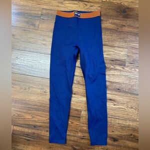 Adam Selman Sport Bonded Active Tech Leggings Navy Blue Orange Seamless Small